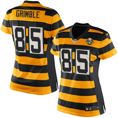 Women's Elite Xavier Grimble 80th Anniversary Nike Jersey Gold/Black Alternate - #85 Throwback NFL Pittsburgh Steelers